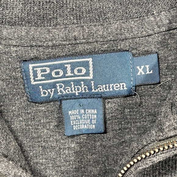 Polo Ralph Lauren 1/4 Zip Pullover Sweater Men's XL Charcoal Casual Prep *Flaw - Picture 2 of 10